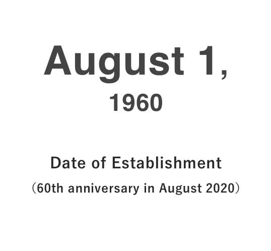 August 1, 1960 Date of Establishment (60th anniversary in August 2020)
