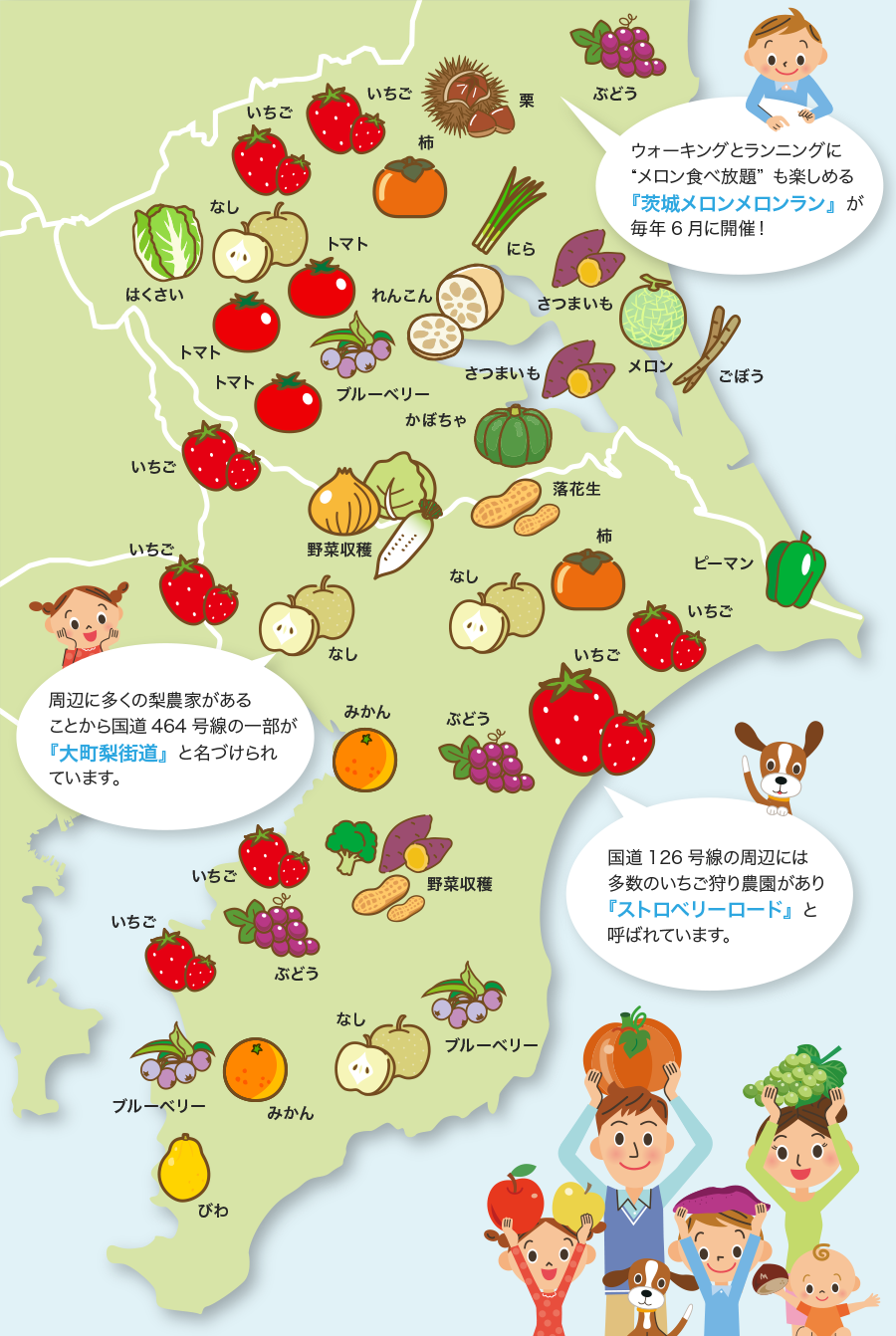 千葉・茨城の収穫体験スポットマップ