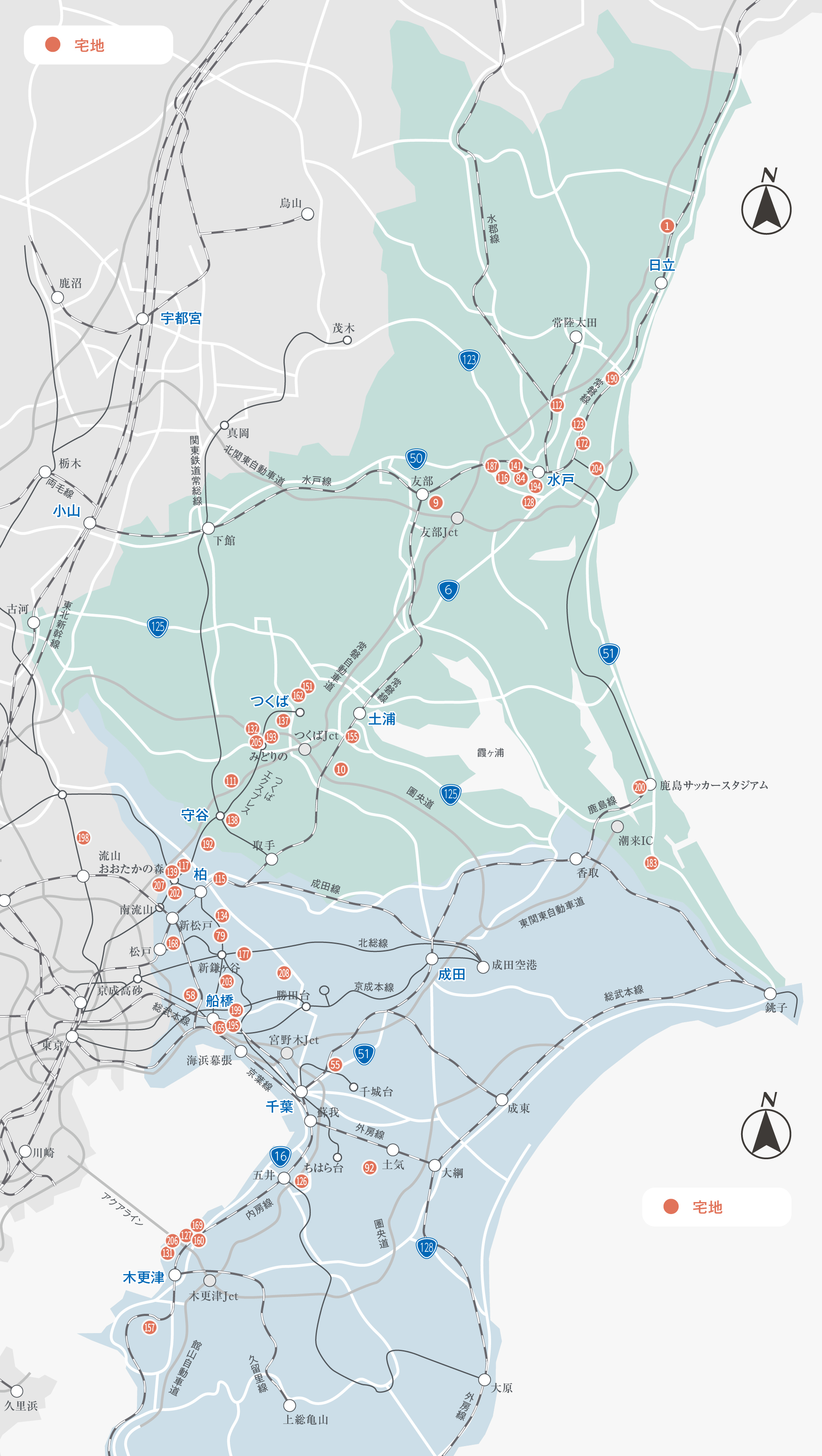 千葉・つくば分譲地マップ