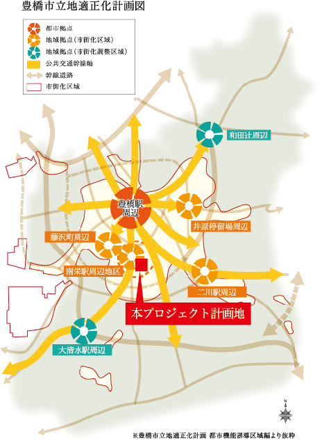 豊橋市立地適正化計画図