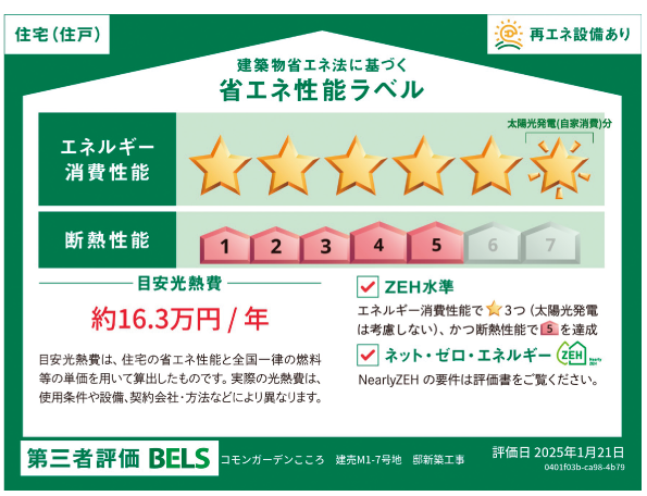 建築物省エネ法に基づく省エネ性能ラベル
