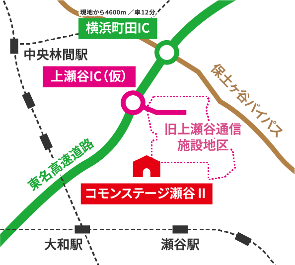 コモンステージ瀬谷Ⅱ周辺のエリアマップ