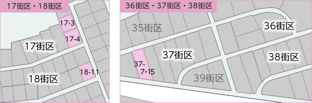 リフレ岬望海坂T 宅地区画図17街区18街区36街区37街区38街区