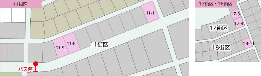 リフレ岬望海坂Ⅰ 宅地区画図11街区17街区18街区