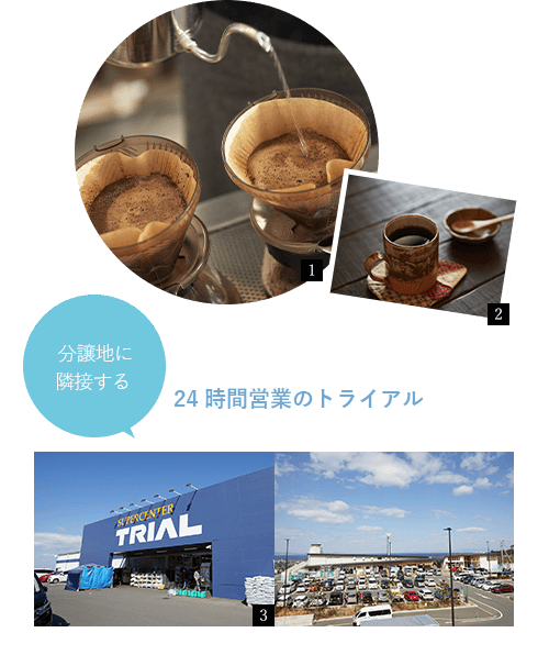 分譲地に隣接する 24時間営業のトライアル