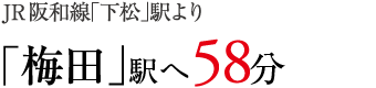 JR阪和線「下松」駅より「梅田」駅へ58分