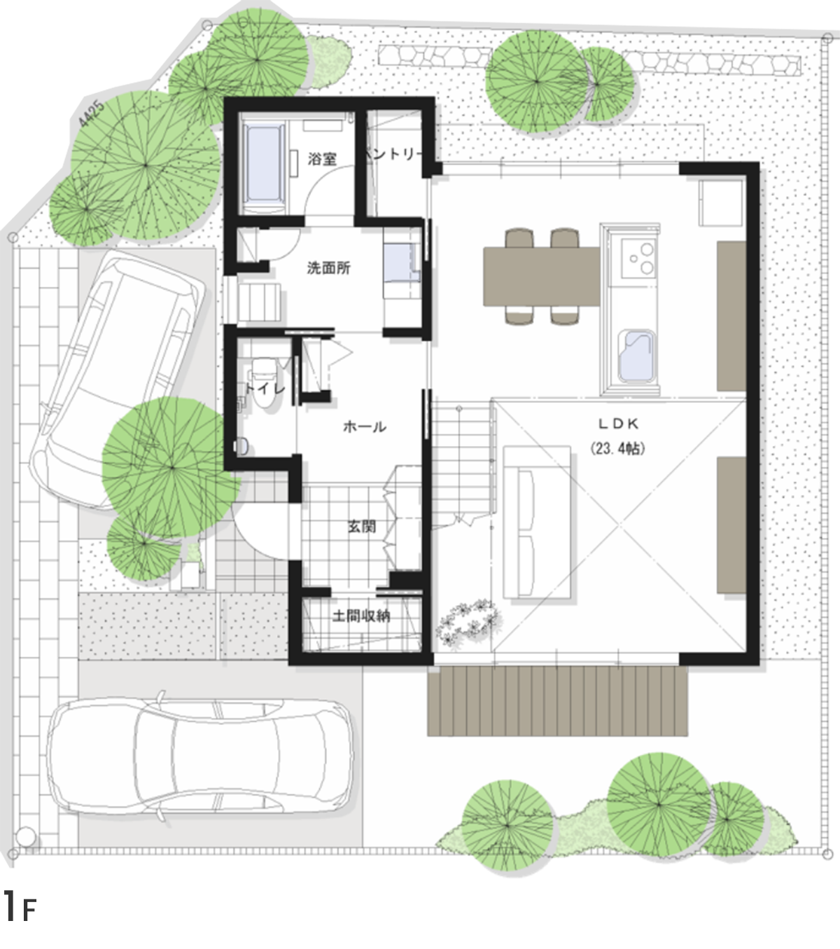 01号地の間取り図1F