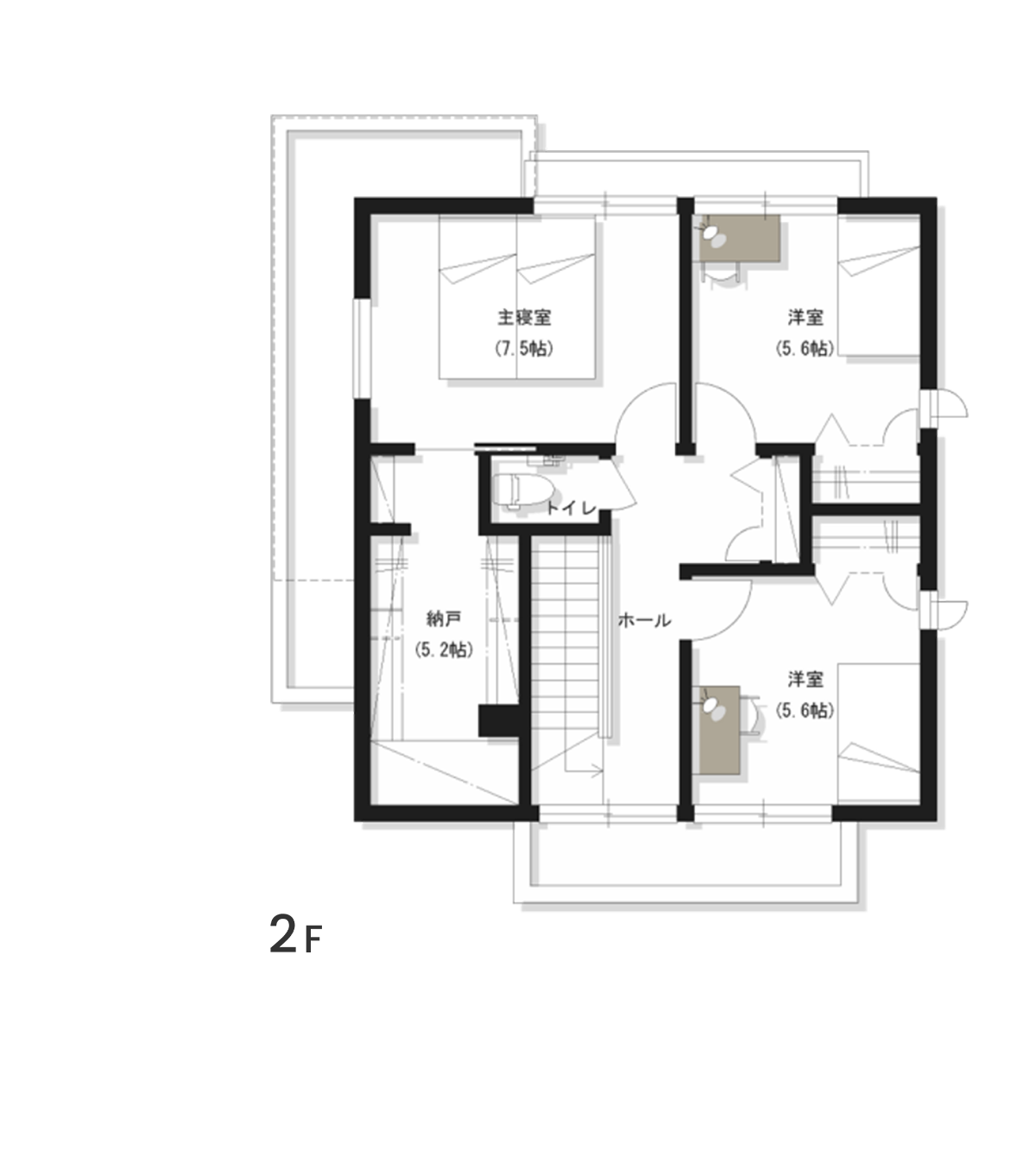 01号地の間取り図2F