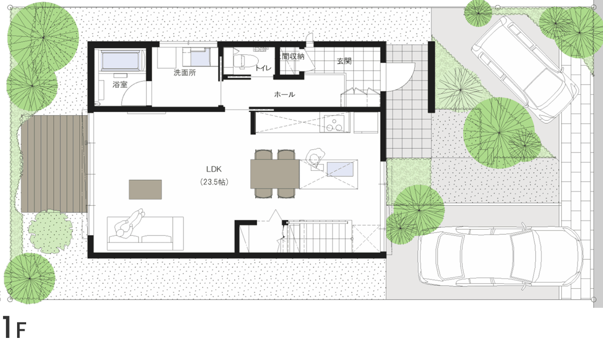 24号地の間取り図1F