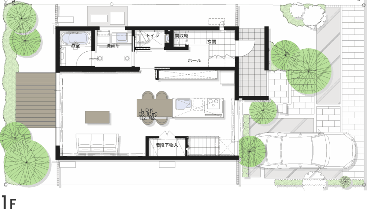 25号地の間取り図1F