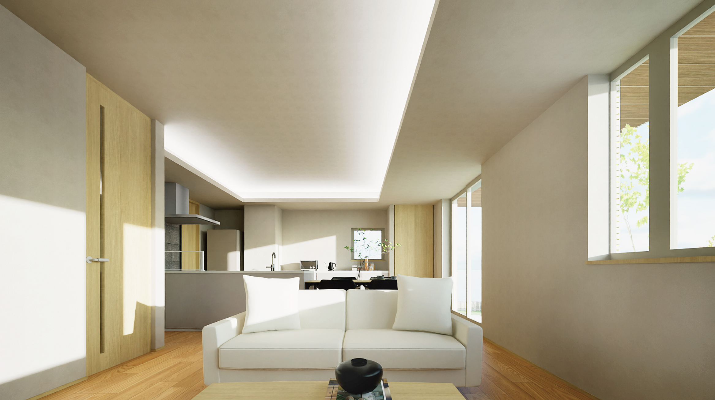 完成予定内観パース（LDK）