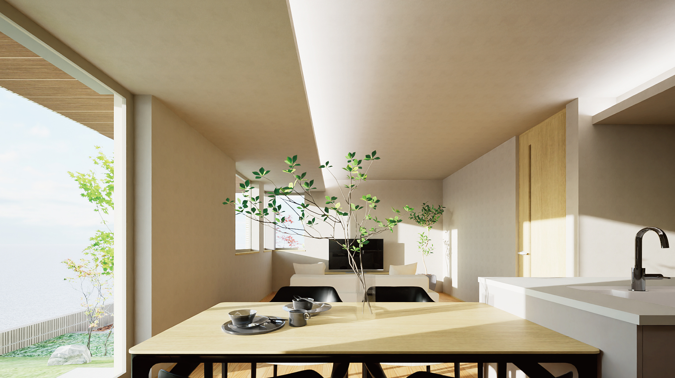 完成予定内観パース（LDK）