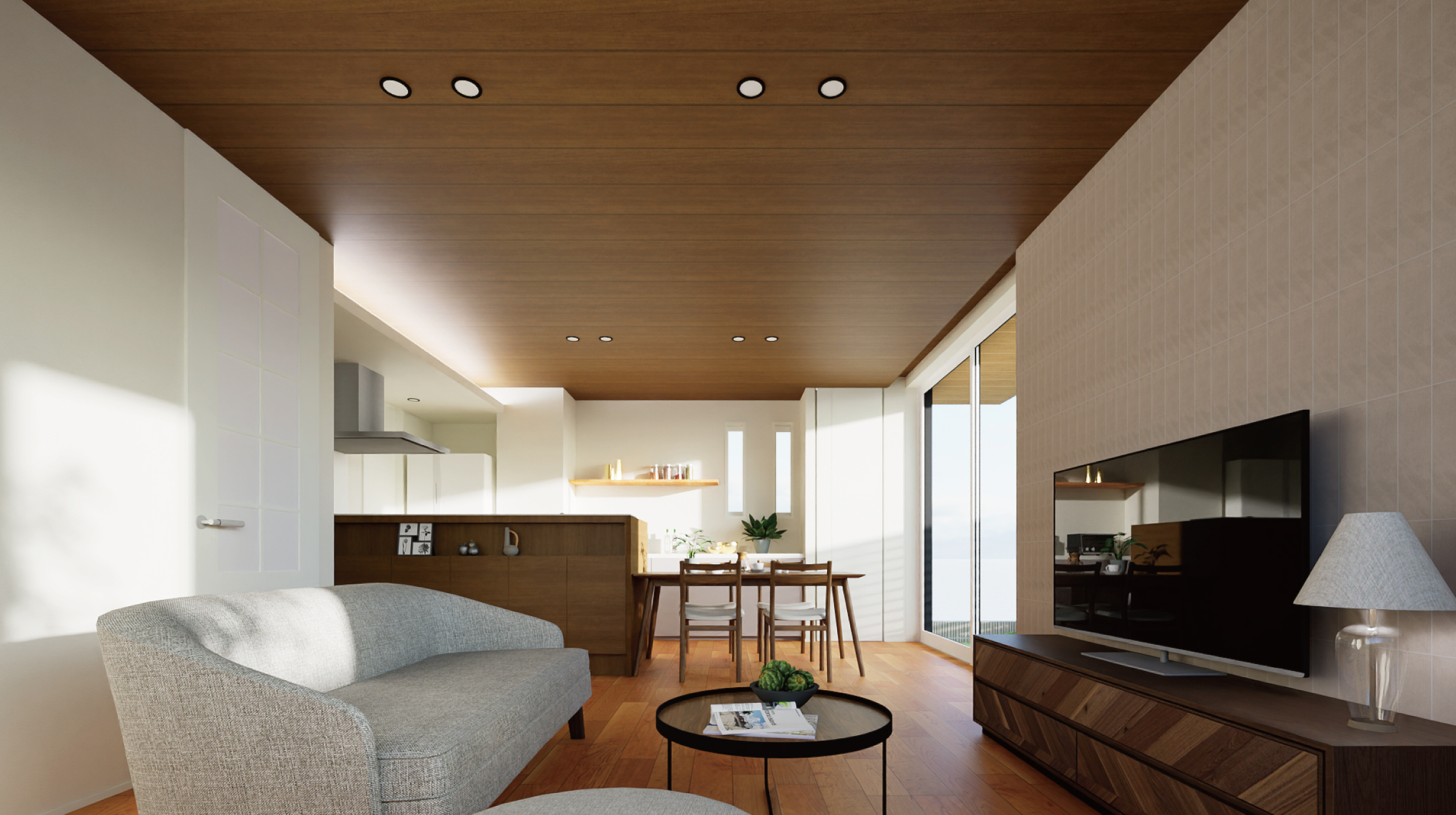 完成予定内観パース（LDK）