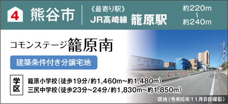 コモンステージ籠原南（建築条件付き分譲宅地）