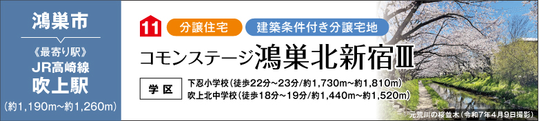 コモンステージ鴻巣北新宿Ⅲ（分譲住宅・建築条件付き分譲宅地）