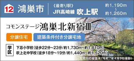 コモンステージ鴻巣北新宿Ⅲ（建築条件付き分譲宅地）