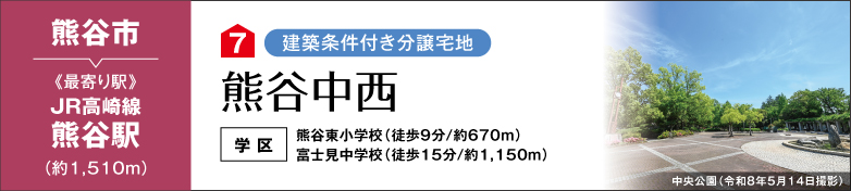 熊谷中西分譲地（販売代理）