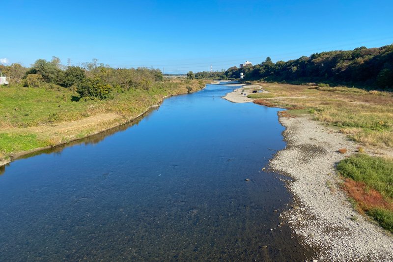 小山市の中央を流れる思川
