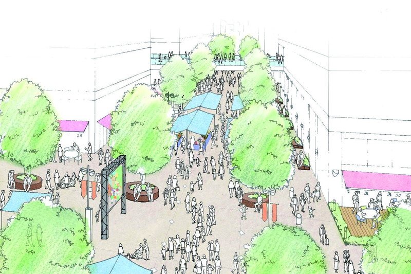 交流広場イメージ（出典：「大宮駅グランドセントラルステーション化構想」）※
