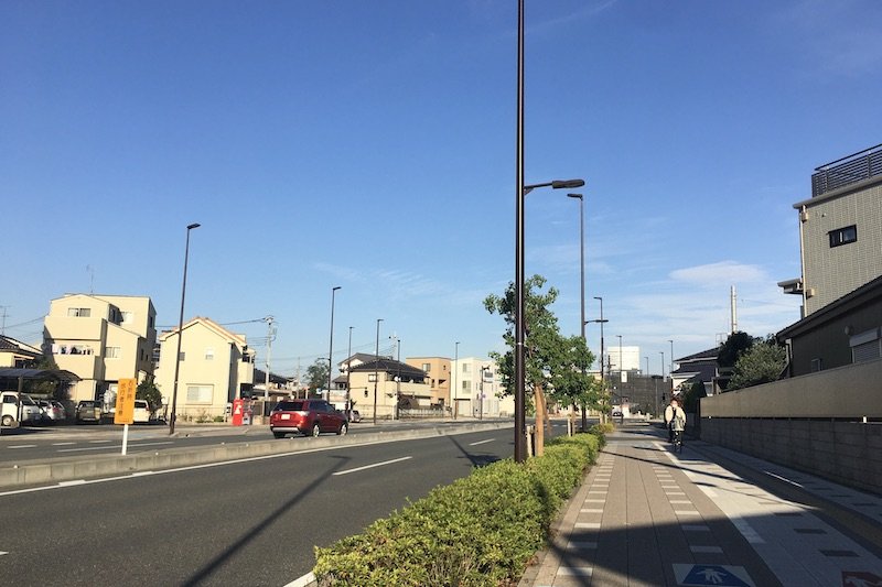 自転車でも走りやすい三橋中央通り