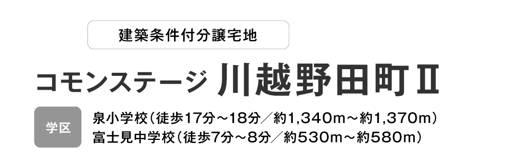 コモンステージ 川越野田町Ⅱ　分譲宅地