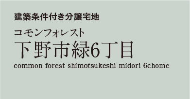 コモンフォレスト下野市緑6丁目　分譲宅地