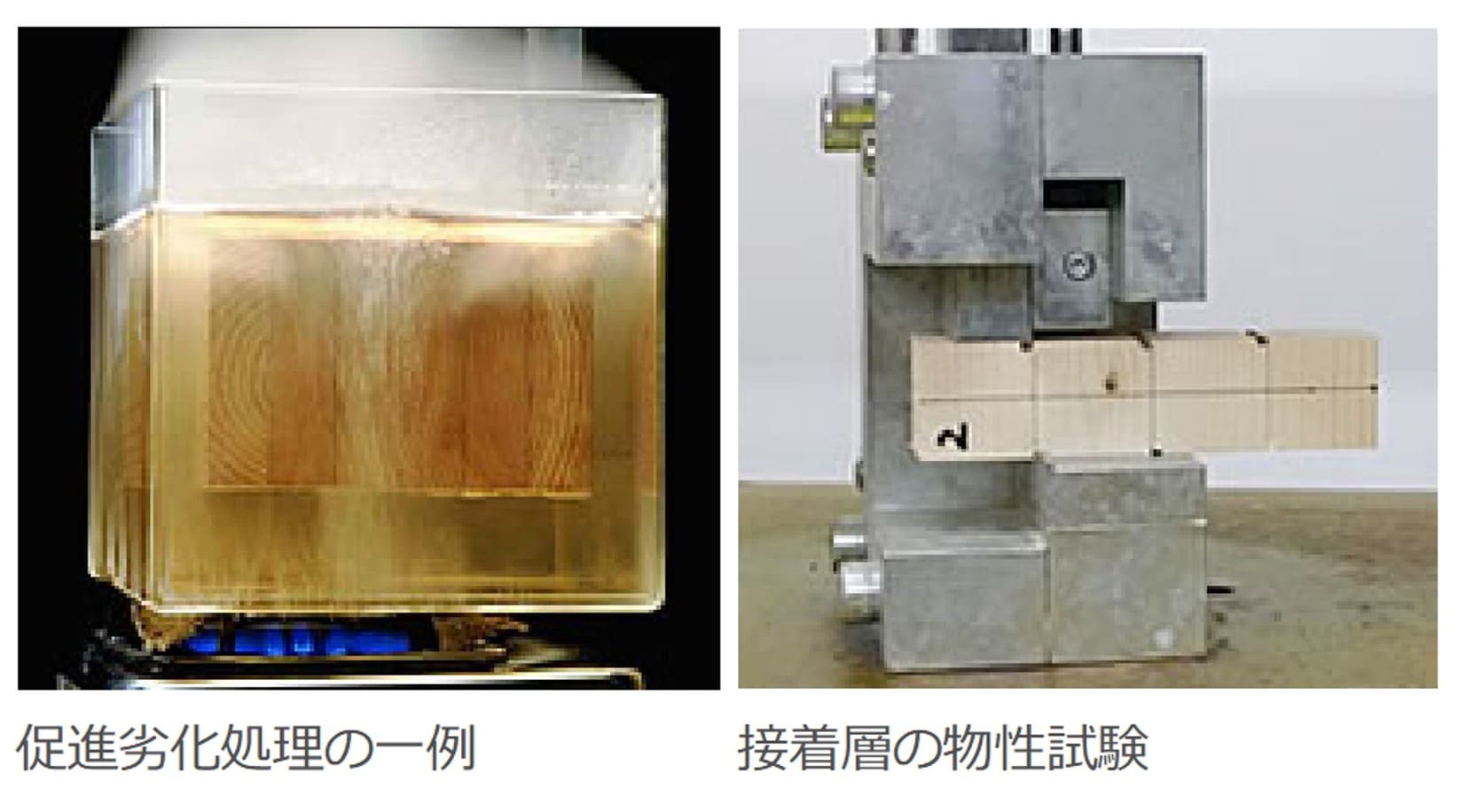 促進劣化処理（煮沸）と接着層の評価方法