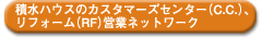 積水ハウスのカスタマ－ズセンター、リフォーム営業ネットワーク