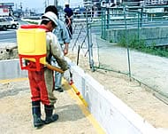 粒状防蟻剤の施工方法
