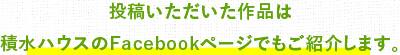 投稿いただいた作品は水ハウスのFacebookでも紹介します。