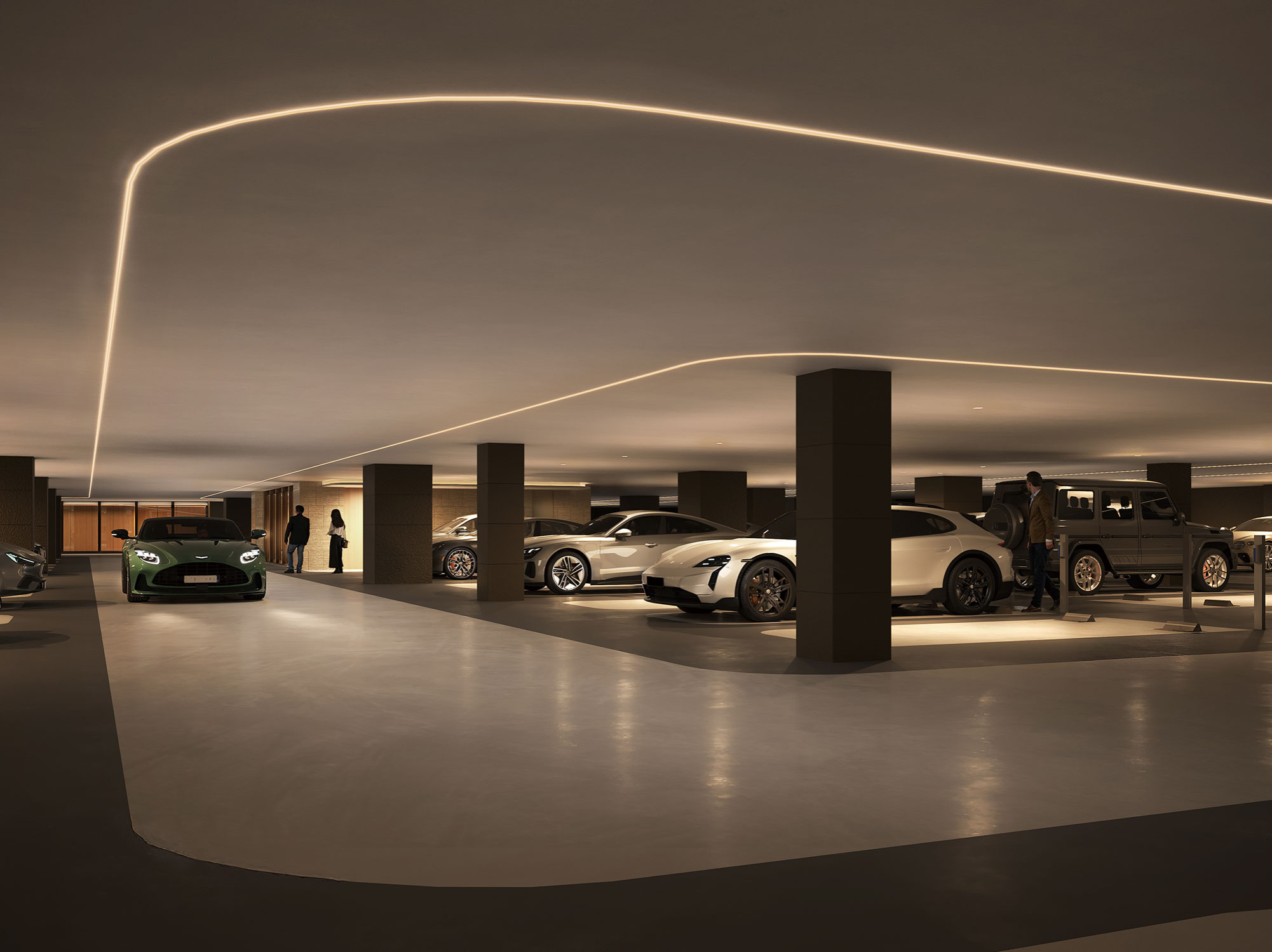 屋内平置駐車場完成予想CG 画像