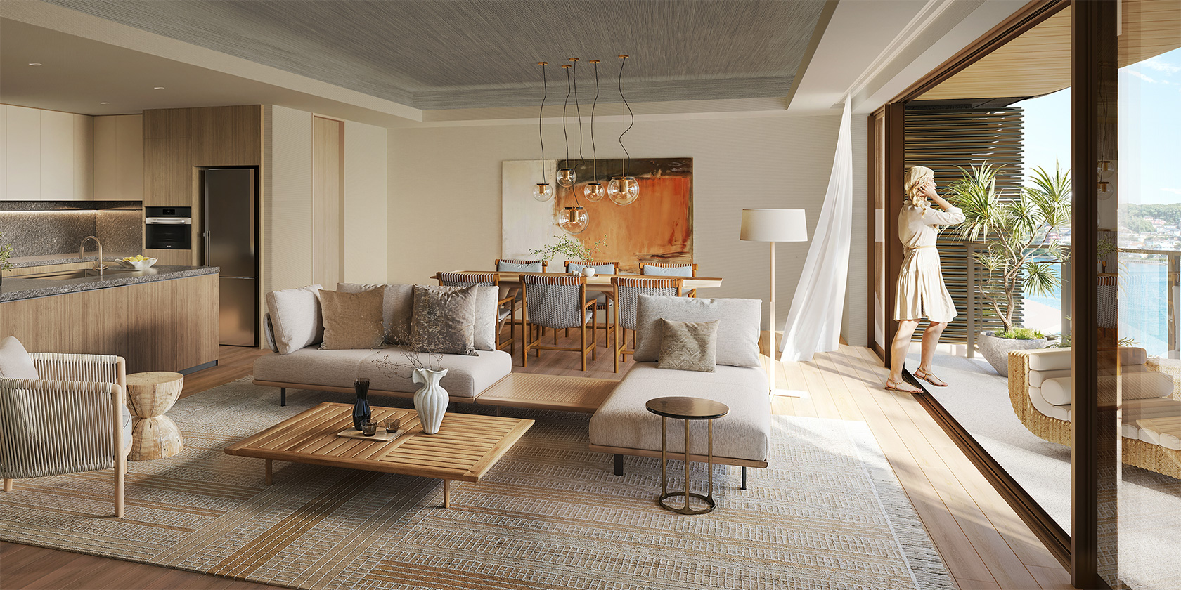 Iタイプ リビング・ダイニング・キッチン完成予想CG（Light Contemporary） 画像