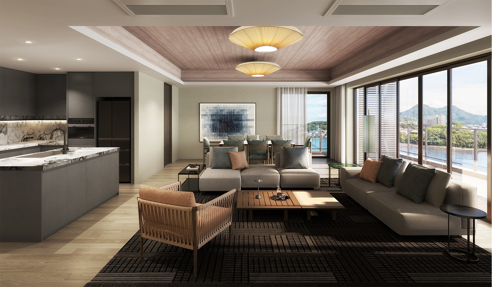 Kタイプ リビングダイニング完成予想CG（Bright Modern） 画像