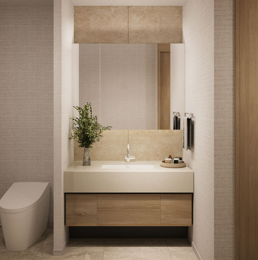 洗面室（2） 洗面化粧台完成予想CG（Light Contemporary） 画像