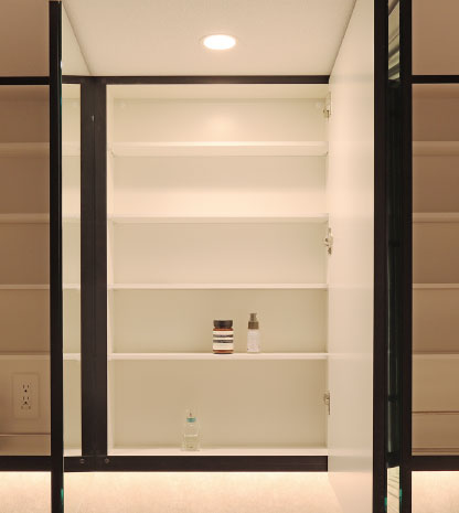 三面鏡付洗面化粧台 画像