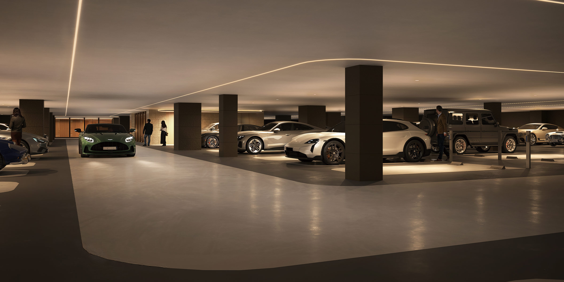 屋内平置き駐車場完成予想CG 画像