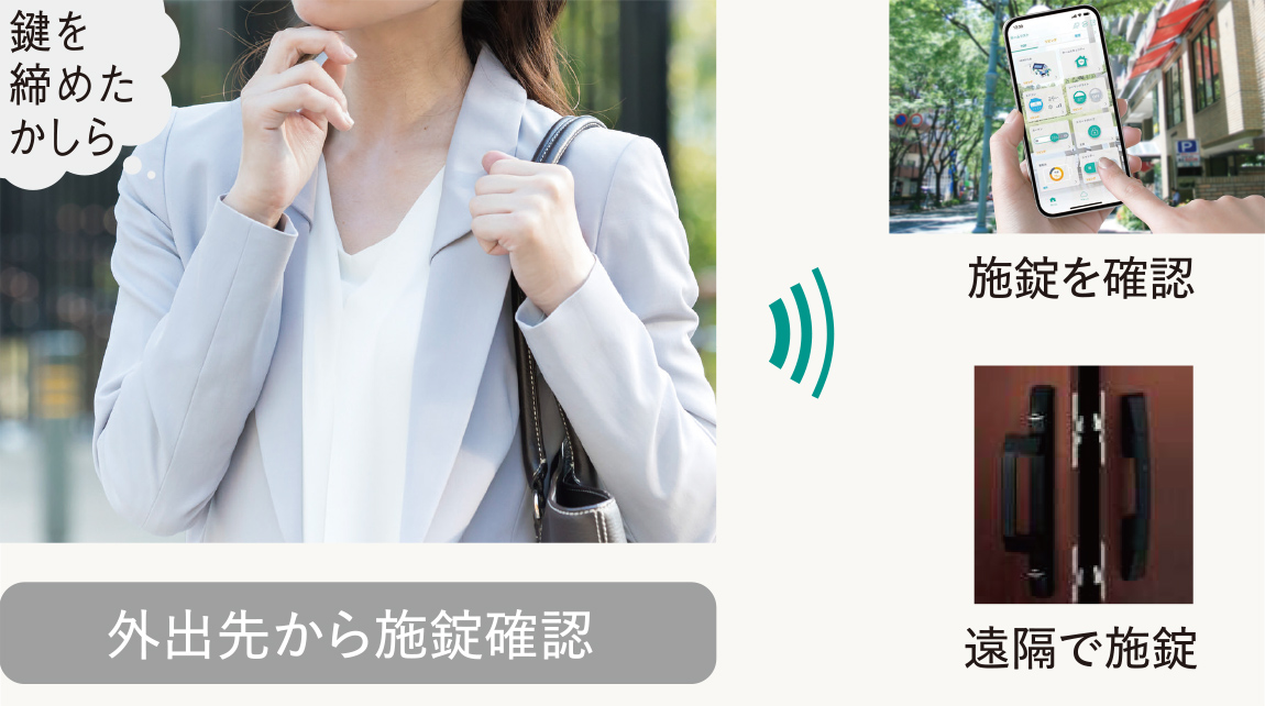 外出先から施錠確認 画像