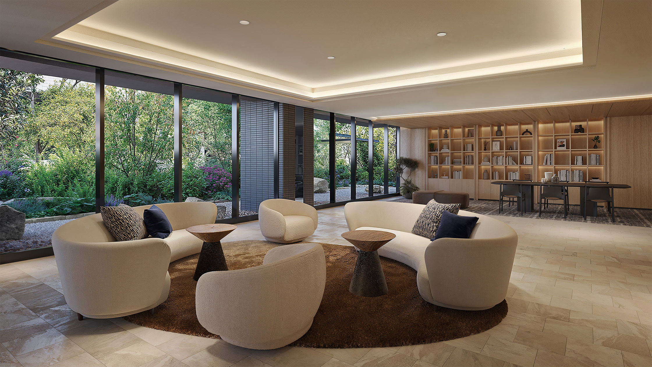 R-Ⅰ棟ラウンジ・ライブラリー完成予想CG 画像