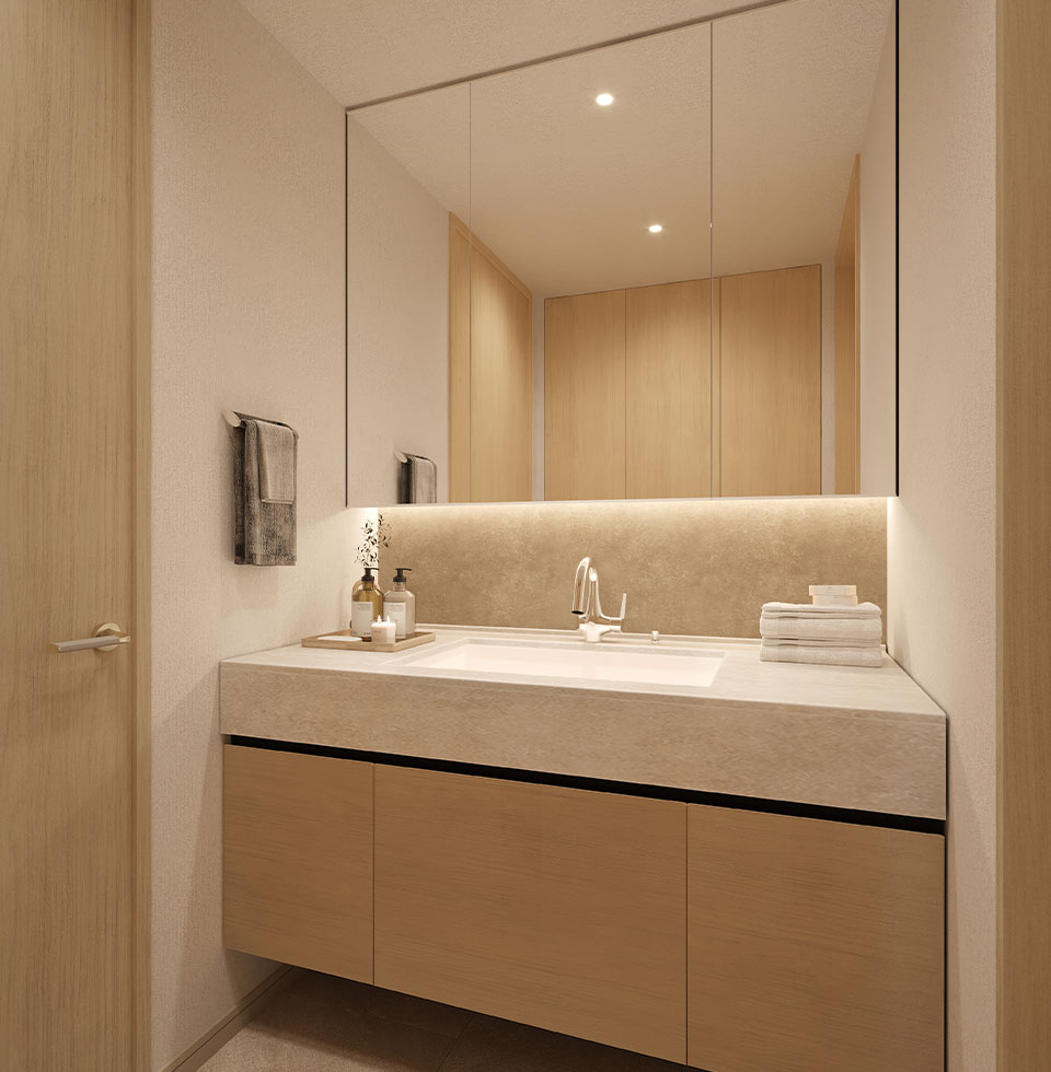 N2タイプ 洗面化粧台完成予想CG（Spring Foliage）（分譲済） 画像