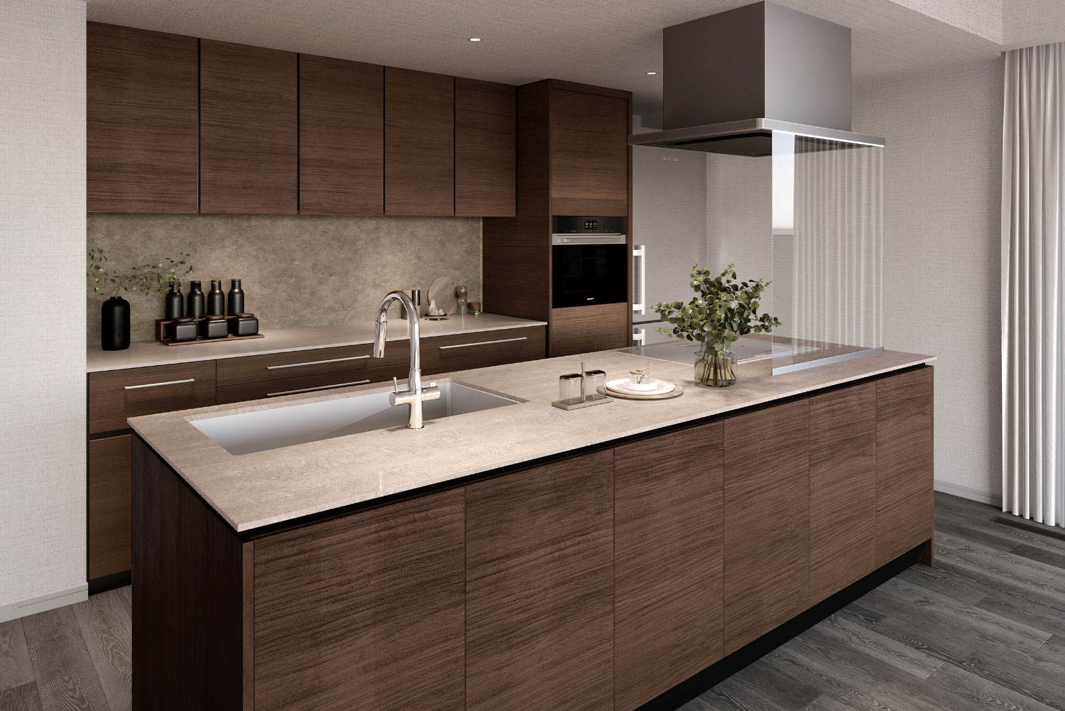 Qタイプ キッチン完成予想CG（Autumn Foliage）（分譲済） 画像