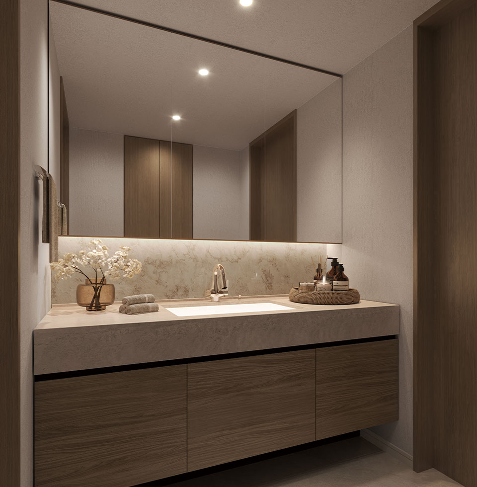 Qタイプ 洗面化粧台完成予想CG（Autumn Foliage）（分譲済） 画像