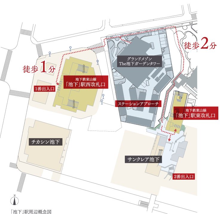 「池下」駅周辺概念図