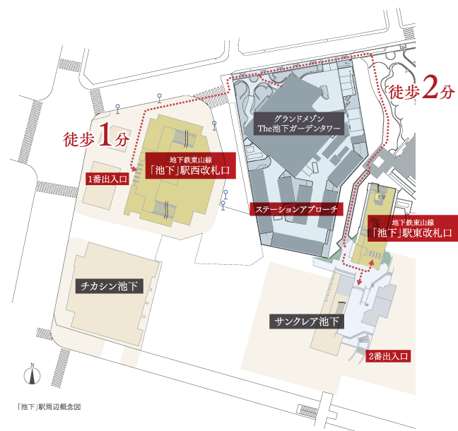 「池下」駅周辺概念図