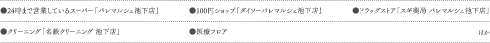 サンクレア池下 テナント一覧