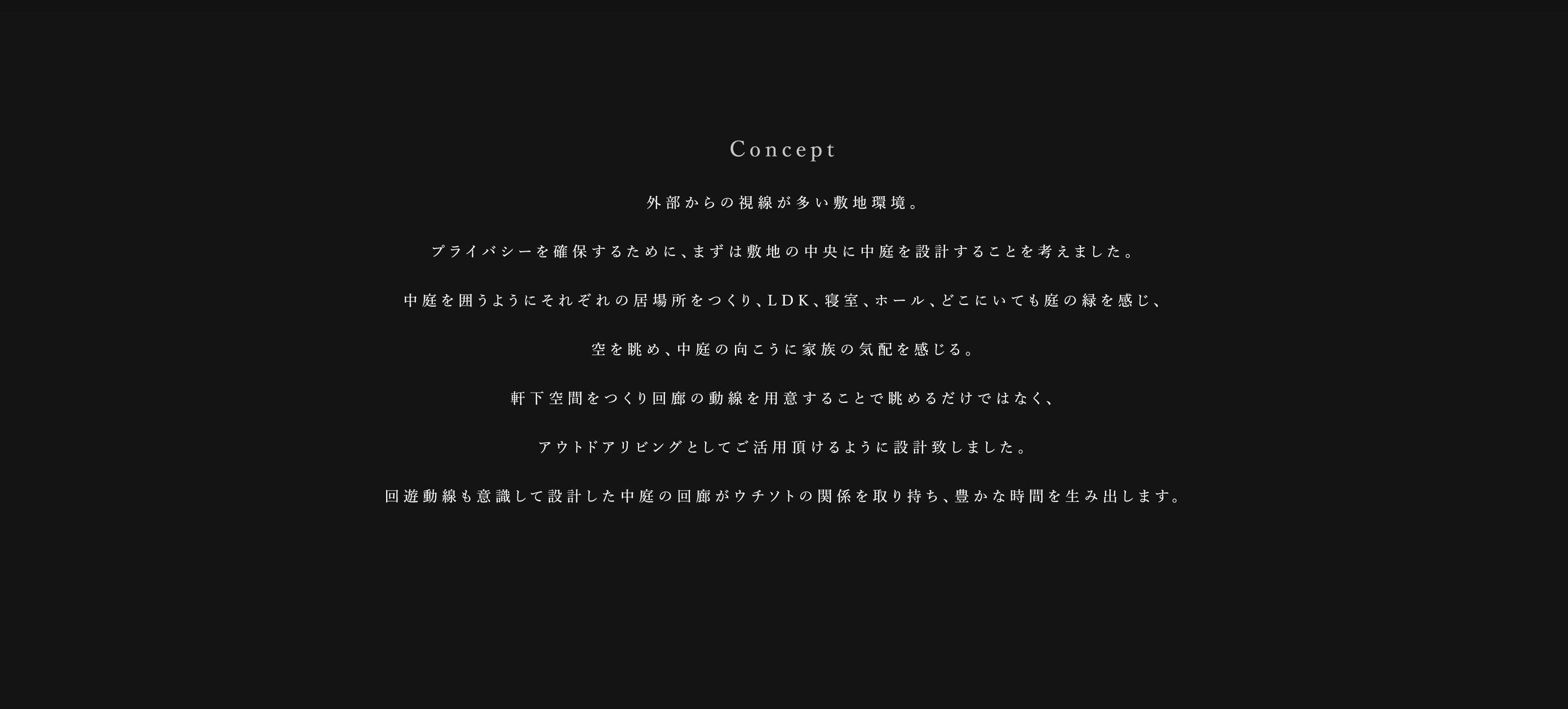 中庭の回廊コンセプト