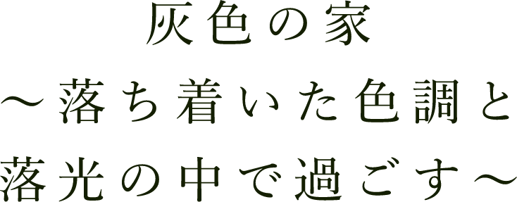 灰色の家～落ち着いた色調と落光の中で過ごす～