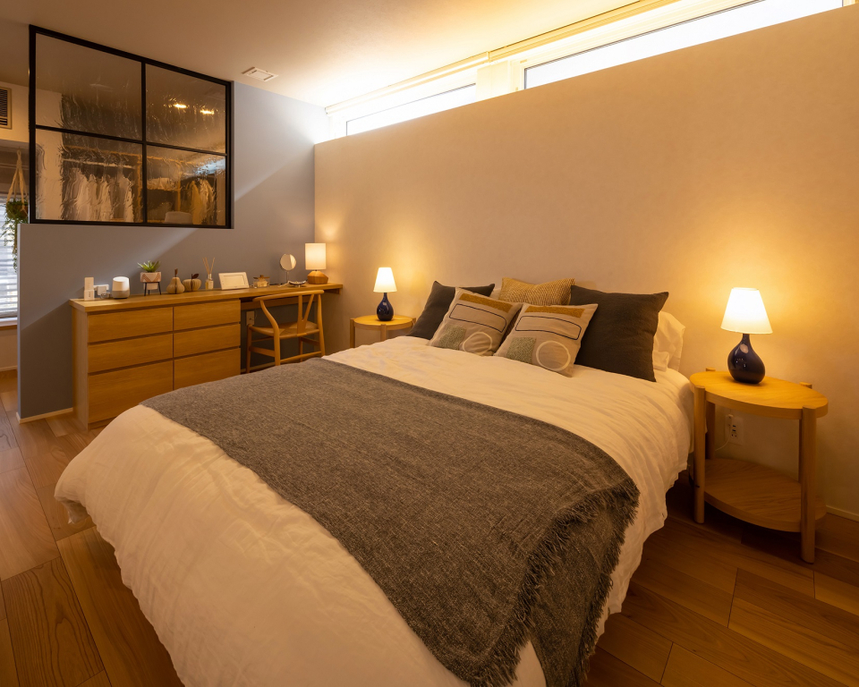 眠る前だけではなく、就寝前のくつろぎの空間としてご提案。