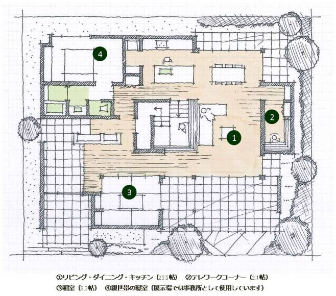 家族それぞれが思い思いに過ごせる空間間取り