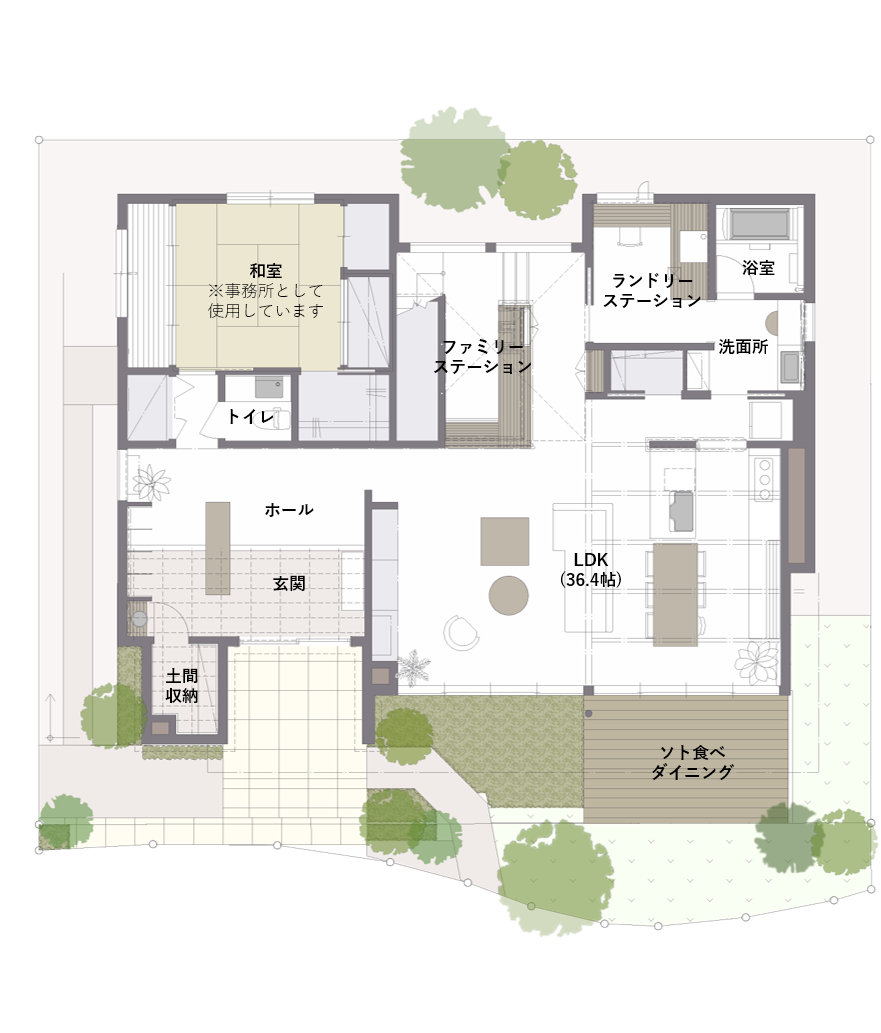 1F設計ポイント間取り