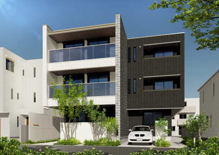 高級感のある石貼りの外観やデザイン性の高い風除室、自然豊かな植栽が見どころです。今後需要が高まるであろう在宅ワークが可能な小部屋も設けました。